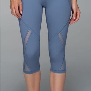 lululemon athletica Slate Blue Mesh Capris